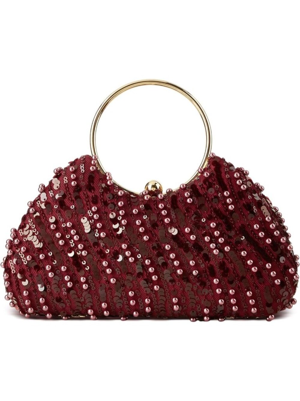 Sparkly Beaded Sequin Clutch Evening Handbag | Glamorous Shoulder Purse